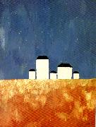 Kazimir Malevich landscape with five houses France oil painting artist